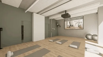 Salle de yoga et stretching